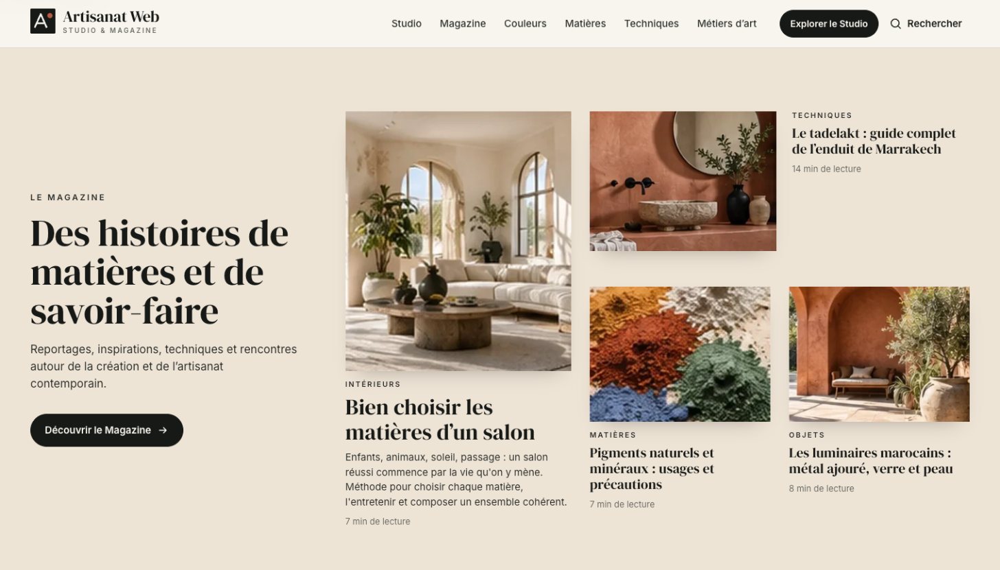 Le magazine d’Artisanat Web sur les matières et les savoir-faire