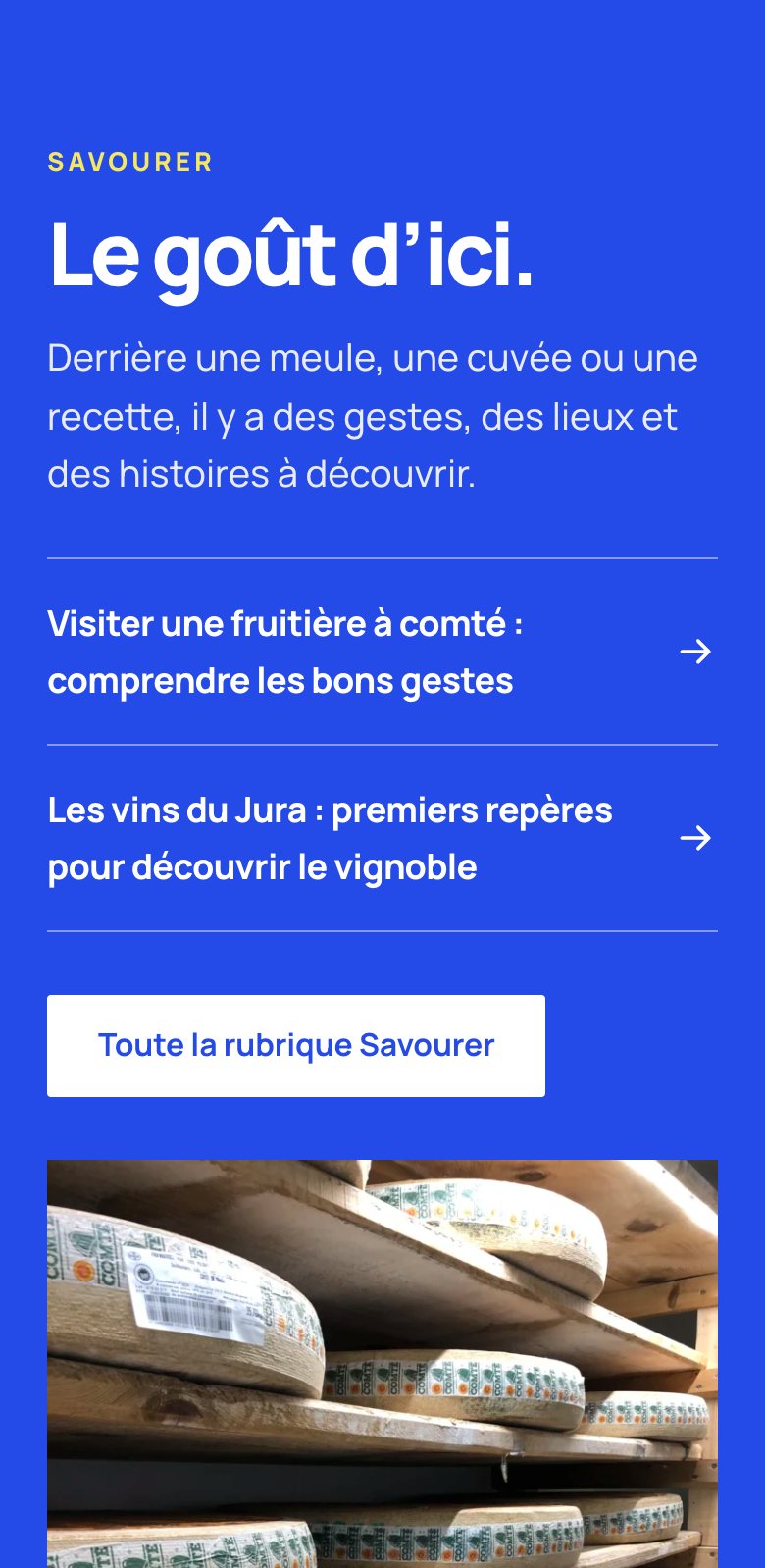 Rubrique Savourer d’ATMO Franche-Comté sur mobile
