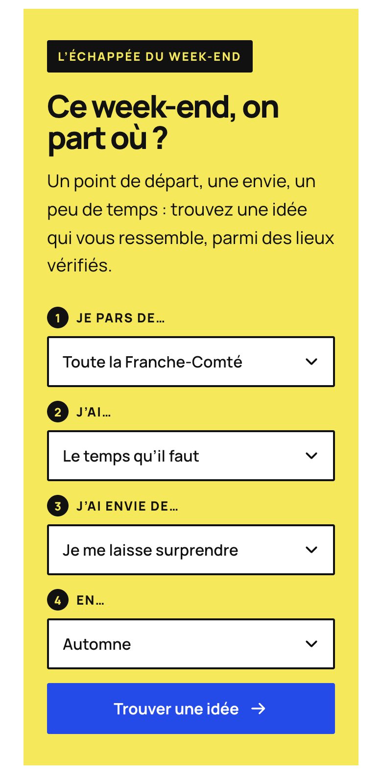Outil du week-end d’ATMO Franche-Comté sur mobile