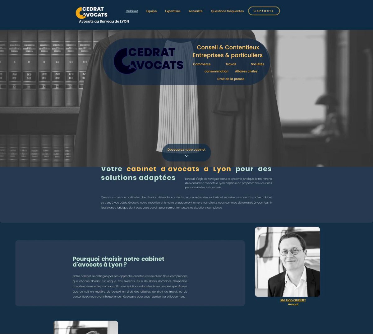 L’ancien site Wix de Cédrat Avocats