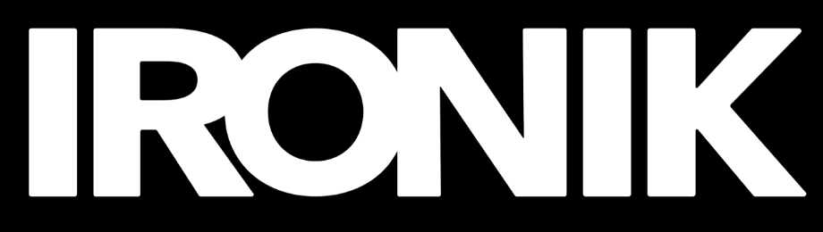 Logotype IRONIK blanc sur fond noir