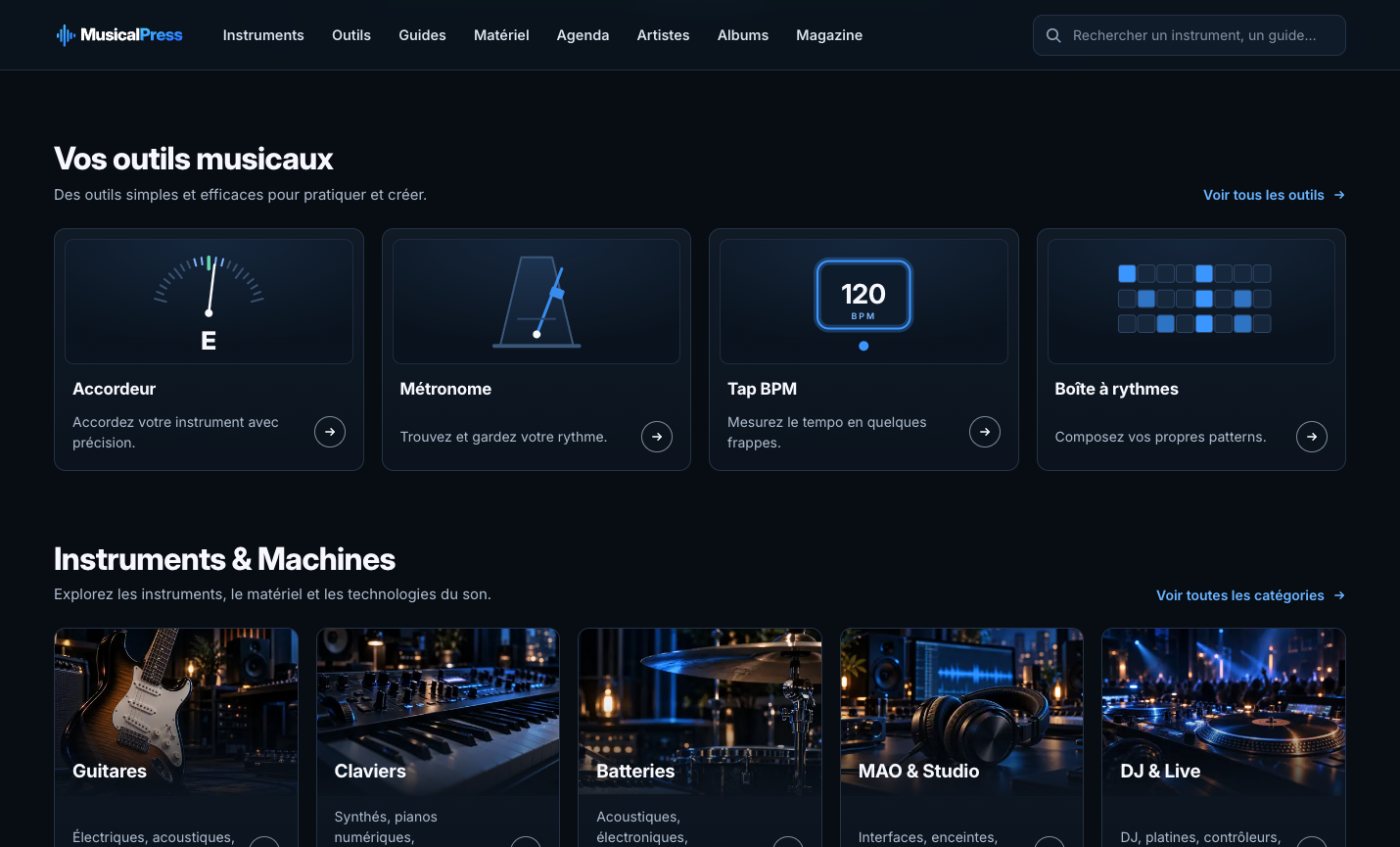 Outils musicaux et rubrique Instruments et Machines de Musical Press