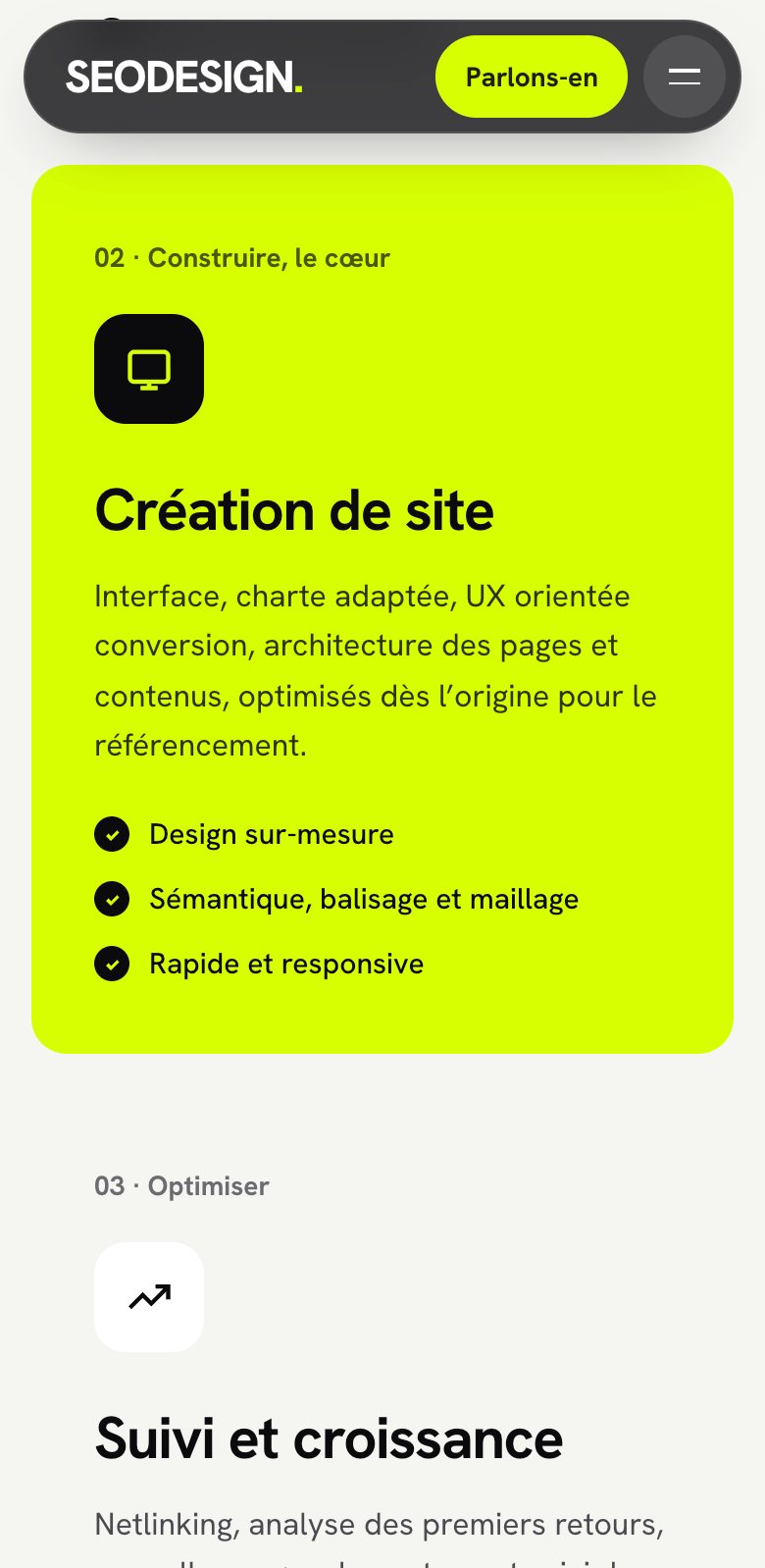 La méthode SEO Design sur mobile