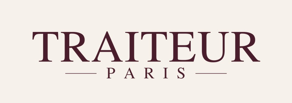 Logo Traiteur Paris en bordeaux sur fond ivoire