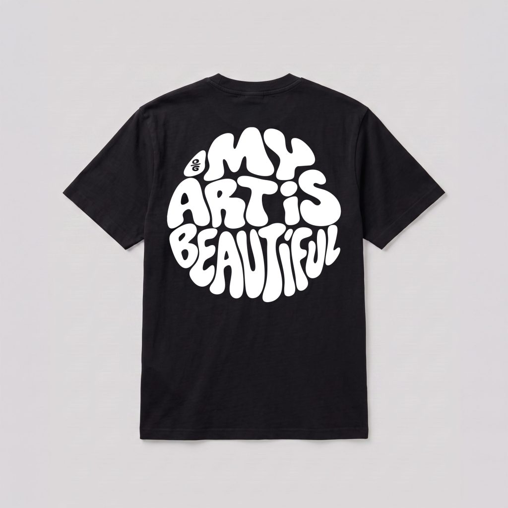 T-shirt My Art Is Beautiful — Black — vue 3